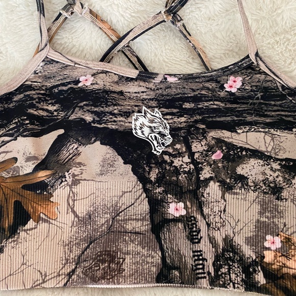 Darc Sport Cherry Blossom Woodland Camo Crop Top/ Bralette - Picture 5 of 5